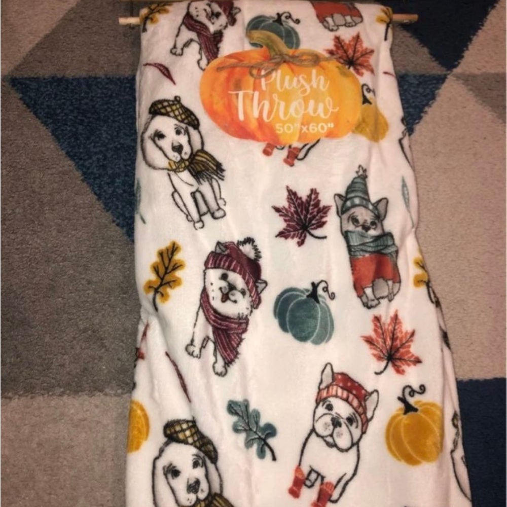 Cute Dog Pattern Plush Throw Blanket
